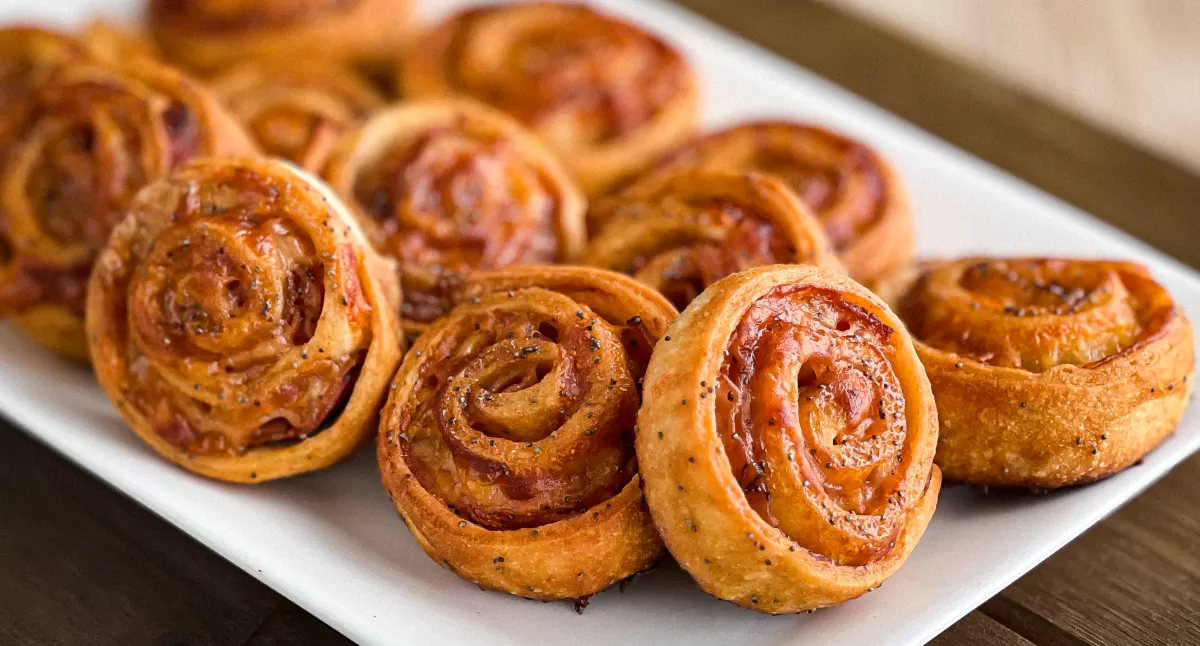 Honey Mustard Ham and Swiss Party Rolls