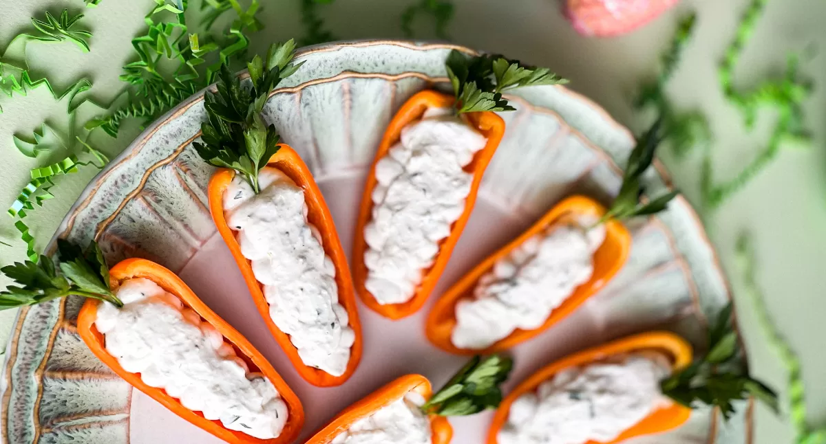 Horseradish & Herb-Stuffed Mini “Carrot” Peppers
