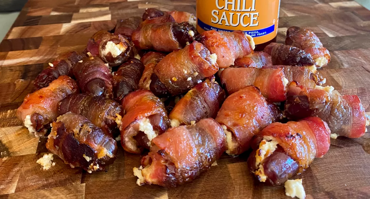 Bacon Wrapped Goat Cheese Stuffed Dates