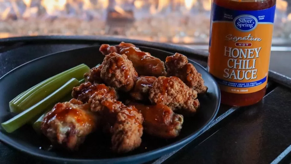 Wings with Silver Spring Hot Honey Chili Sauce