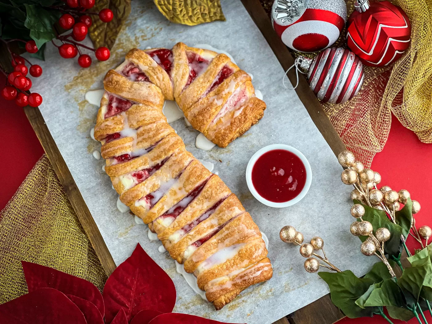 Cranberry-Cream Cheese Holiday Crescent Danish