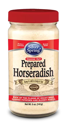 Silver Spring Kosher Prepared Horseradish in an 5 oz jar with red lid
